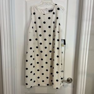 Anne Klein black & white polka dot dress size XL